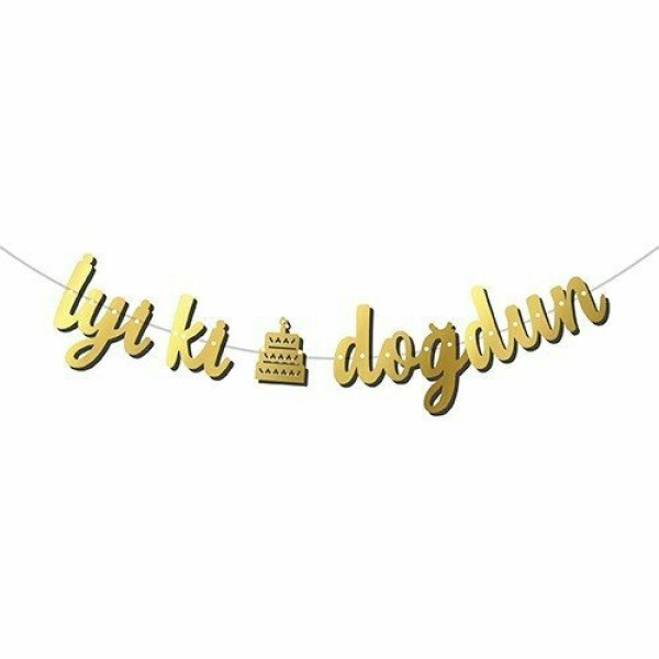 Gold İyi Ki Doğdun Kaligrafi Banner