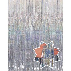 Hologramlı Gümüş Duvar Püskülü