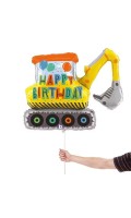 Ekskavatör Happy Birthday Folyo Balon