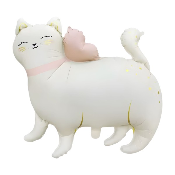 Retro Beyaz Kedi Folyo Balon
