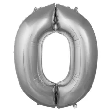 0 Gümüş 100 cm Folyo Balon 0 Gümüş 100 cm Folyo Balon