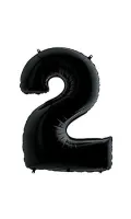 100 Cm Siyah 2 Rakam Folyo Balon 