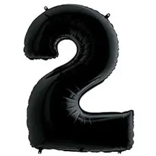 100 Cm Siyah 2 Rakam Folyo Balon  100 Cm Siyah 2 Rakam Folyo Balon