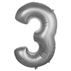 3 Gümüş 100 cm Folyo Balon