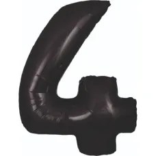 100 Cm Siyah 4 Rakam Folyo Balon  100 Cm Siyah 4 Rakam Folyo Balon
