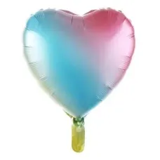 Renkli Kalp Folyo Balon 40 Cm