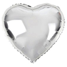 Gümüş Kalp Folyo Balon 40 Cm